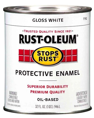 Stops Rust Protective Enamel Paint in Gloss White - 1 Quart