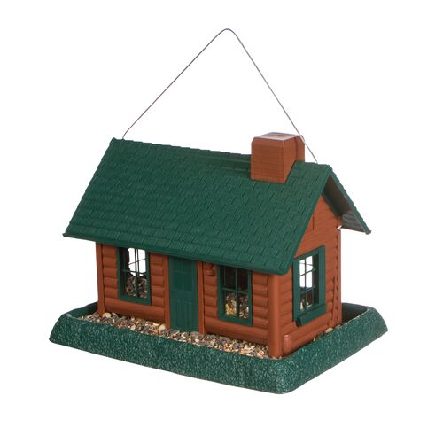 Village Collection Large Log Cabin Birdfeeder