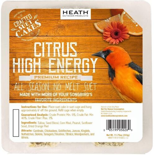 11.75 oz Citrus High Energy Premium Crafted Suet Cake