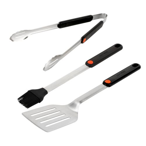 Deluxe 3-Piece Tool Set - Spatula/Brush/Tong