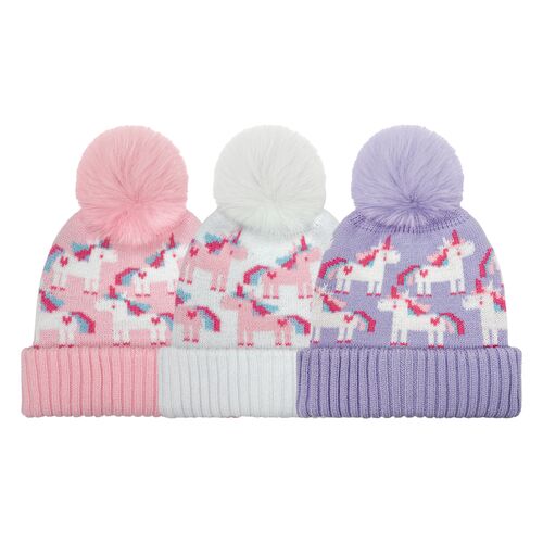 Kids Unicorn Cuff Hat - Assorted