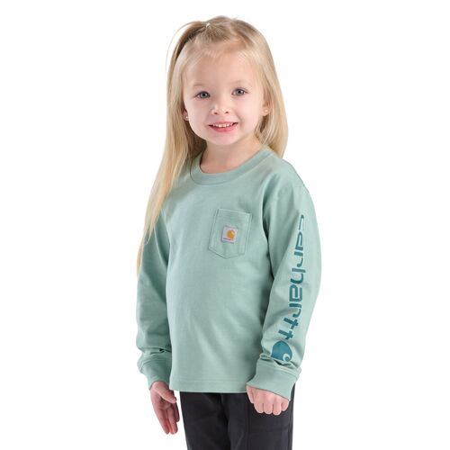 Girl's Long-Sleeve Graphic Pocket T-Shirt