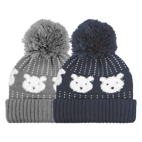 Kid's Bear Face Cuff Hat - Assorted