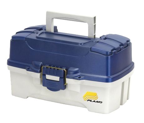 White & Blue Two Tray Tackle Box