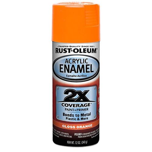 Acrylic Enamel 2X Spray Paint in Gloss Orange - 12 oz