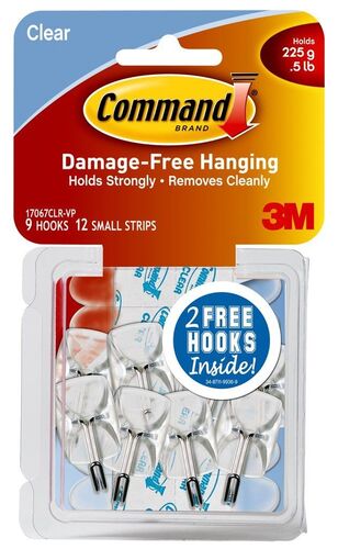Command Clear Small Wire Hook & Strips Kit