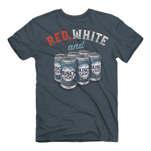 Men's Red, White & Busch Short Sleeve Graphic T-Shirt
