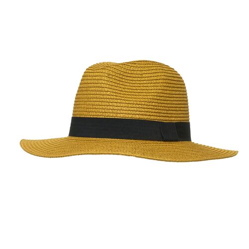 Paper Straw Panama Hat in Mocha Brown