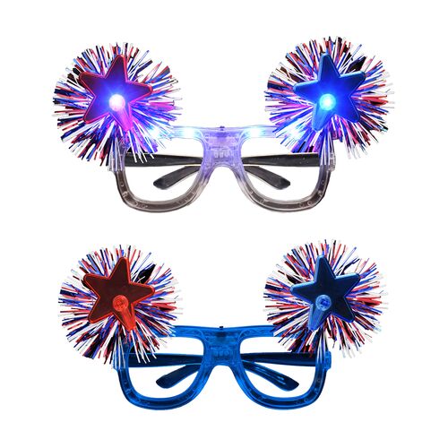 Star Glasses with Tinsel - Assorted