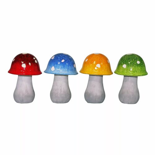 Colorful Ceramic Mushroom Statue - Assorted