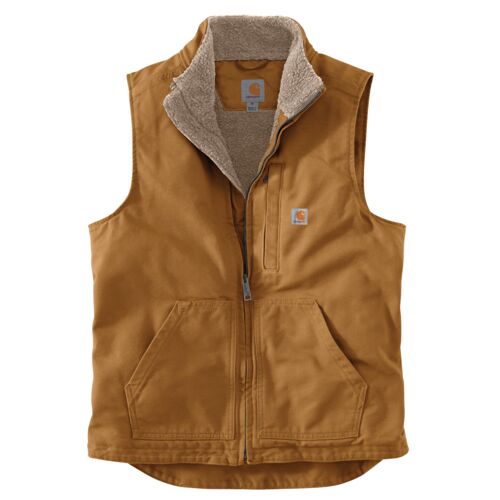 Men's Washed Duck Sherpa-Lined Mock Vest