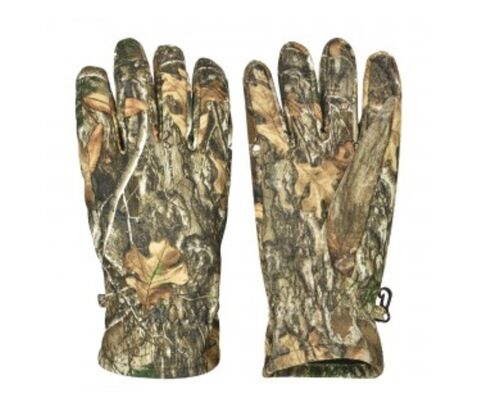 Men's Brushed Tricot Camo Gloves in Realtree Edge