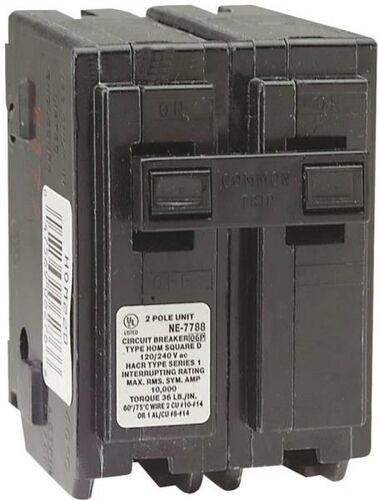 120/240 VAC, 60 Amp, 2 Poles Standard Circuit Breaker