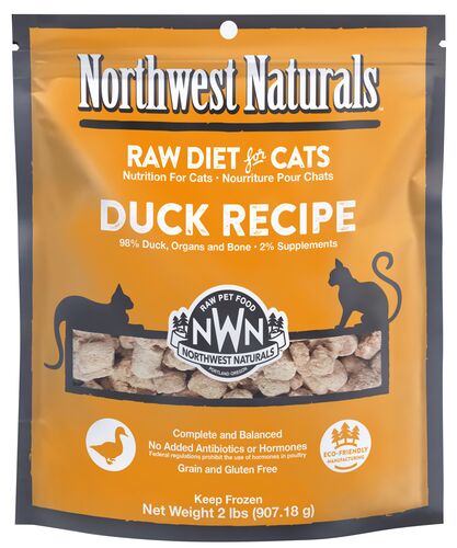 Frozen Raw Diet for Cats in Duck Recipe - 2 Lb