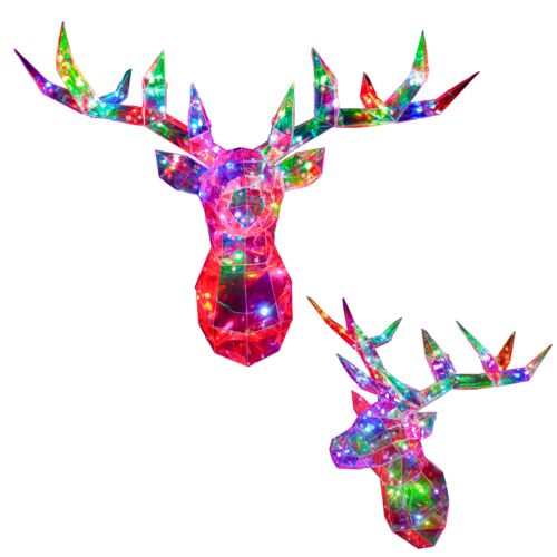 22" Prism Reindeer Head Decor