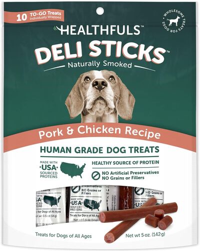 Deli Sticks Pork and Chicken Recipe Dog Treats - 10 Count Bag