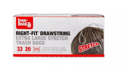 33 Gallon Right-Fit Drawstring Trash Bags - 20 Count