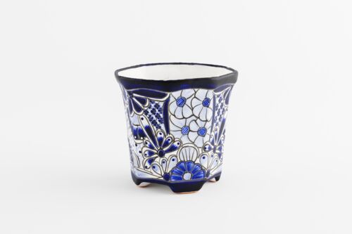 Talavera 8" Octagonal Planter in Blue