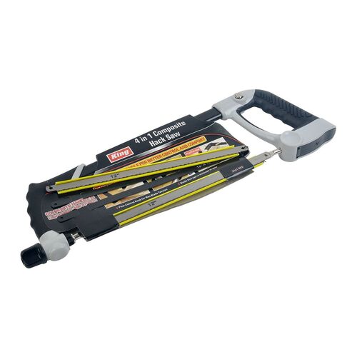 4-In-1 Interchangeable Composite Hacksaw With Soft Grip Handle