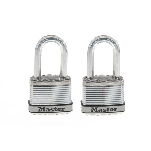 1-3/4" Wide Magnum Laminated Steel Padlock with 1-1/2" Shackle 2-Pack