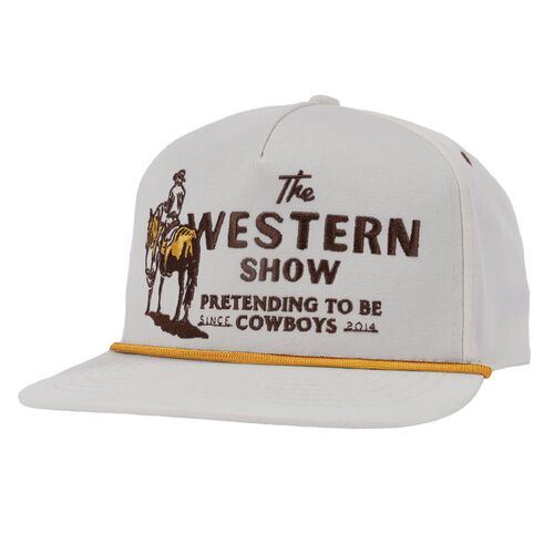 Western Show Snapback Hat in White