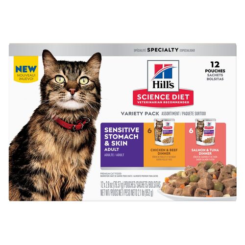 Chicken & Beef Salmon & Tuna Pouch Wet Cat Food  - 2.8 oz