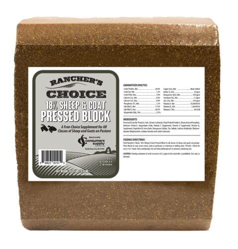 18% Protein Pressed Block for Sheep & Goats - 33.33 Lbs