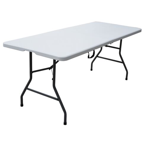 6' Off White Bi-Fold Blow Molded Plastic Table