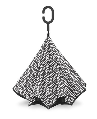 Unbelievabrella Reverse 48" Arc Closing Stick Umbrella In Polka Dots