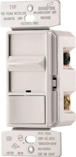 600 W, 120 VAC, 1 Pole, White Preset Decorator Full Slide Dimmer