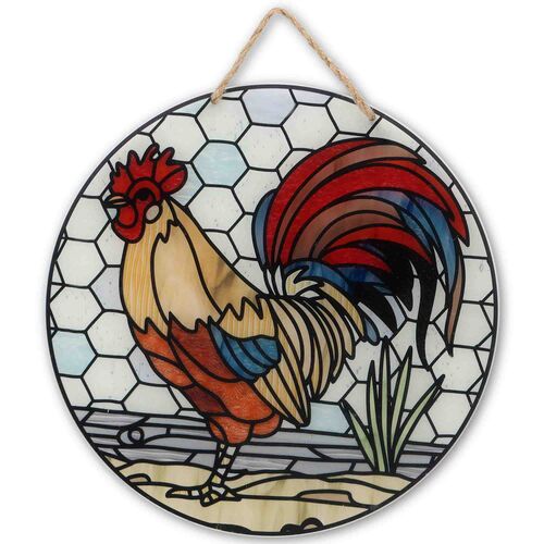 Rooster Stained Glass Decor
