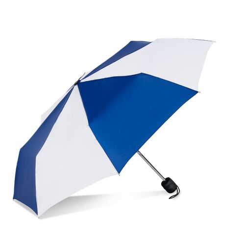 Mini Manual Compact 42" Arc Umbrella In Royal & White