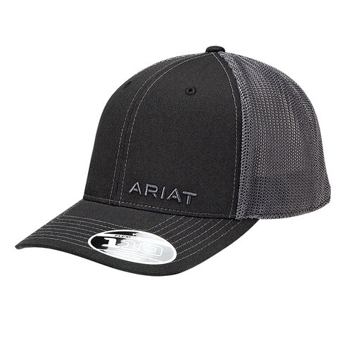 Men's FlexFit 110 Off Set Text Snap Back Cap in Black/Charcoal