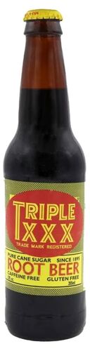 Triple XXX Root Beer Soda - 12 oz Glass Bottle