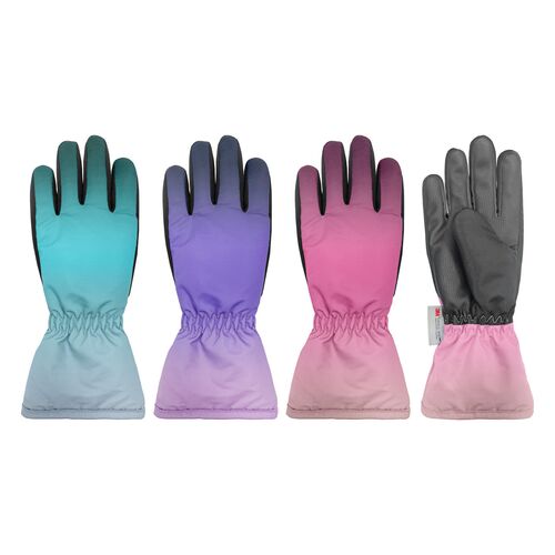 Girl's Tie-Dye Print Snowboard Gloves