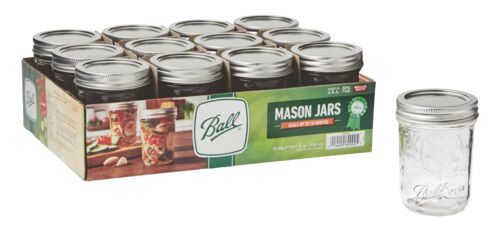 Regular Mouth 1/2 Pint Jars 12 Pack