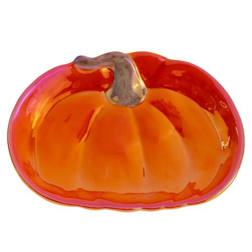 Pumpkin-Shaped Ceramic Serving Dish - 7.75" x 5"