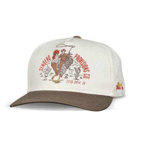 Official Western Snapback Hat in White/Brown