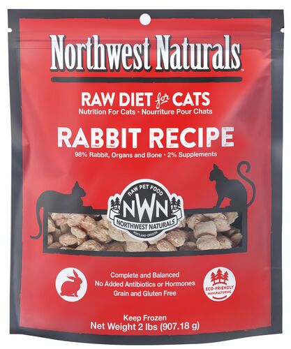 Frozen Raw Diet for Cats in Rabbit Recipe - 2 Lb