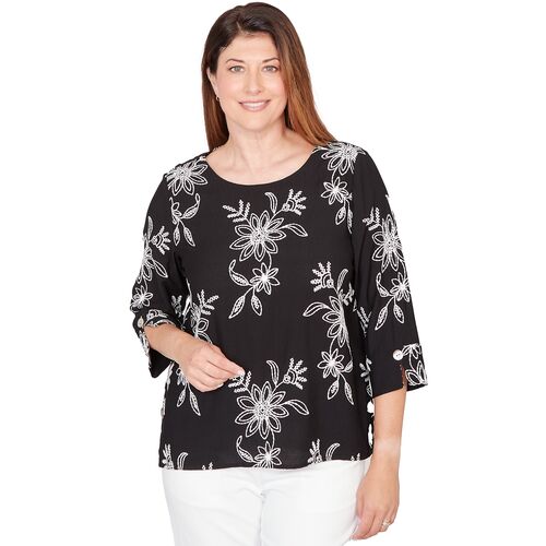 Women's Tossed Floral Embroidered Top
