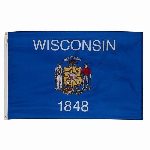 Nylon State of Wisconsin Flag - 3' x 5'