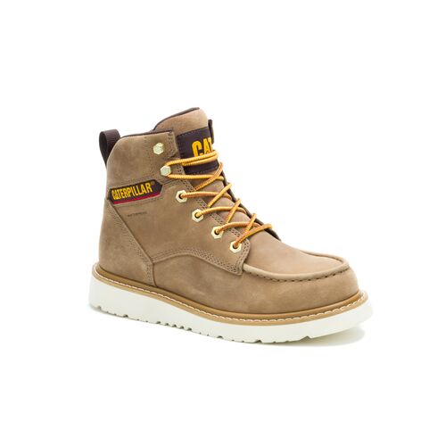 Women's Reclaimer Wedge Waterproof Work Boots in Sand - 8M