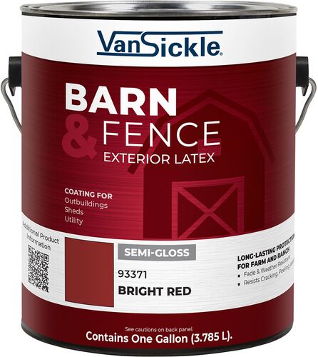 Barn & Fence Exterior Latex in Semi-Gloss Bright Red - 1 Gallon