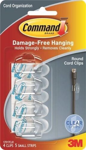 Round Cord Clip Plastic Clear