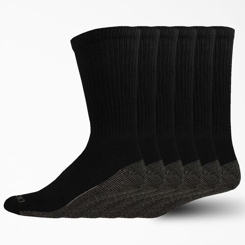 Men's Big & Tall 6-Pack Dri-Tech Crew Socks in Black - 12-14