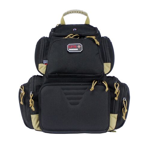 Handgunner Backpack with Cradle for 4 Handguns in Black/Tan