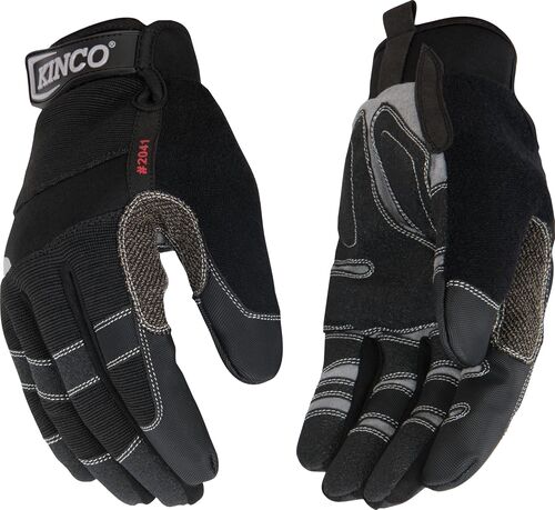 General Synthetic Gloves with Pull-Strap in Black - S
