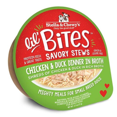 Lil' Bites Savory Stews Chicken & Duck Dinner in Broth Wet Dog Food - 2.7 oz