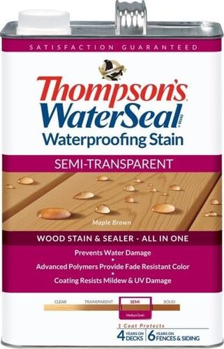 Maple Brown Semi-Transparent Waterproofing Stain - 1 Gallon