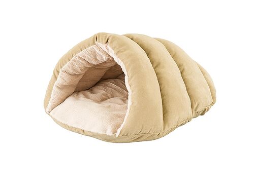 22" Sleep Zone Cuddle Cave Cat & Dog Bed in Tan